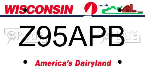 Z95APB Wisconsin License Plate