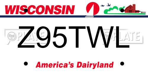 Z95TWL Wisconsin License Plate