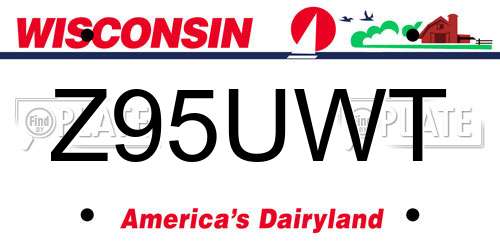 Z95UWT Wisconsin License Plate