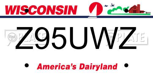 Z95UWZ Wisconsin License Plate