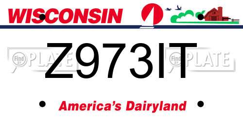 Z973IT Wisconsin License Plate