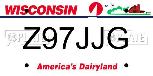 Z97JJG Wisconsin License Plate