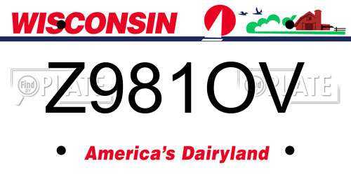 Z981OV Wisconsin License Plate