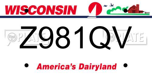 Z981QV Wisconsin License Plate