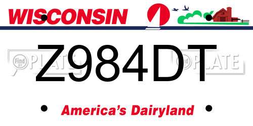 Z984DT Wisconsin License Plate