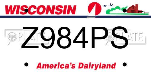 Z984PS Wisconsin License Plate