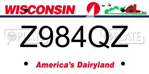 Z984QZ Wisconsin License Plate