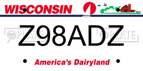 Z98ADZ Wisconsin License Plate