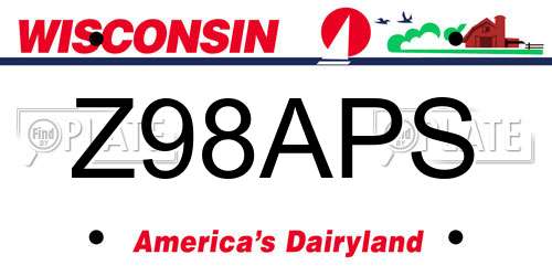 Z98APS Wisconsin License Plate