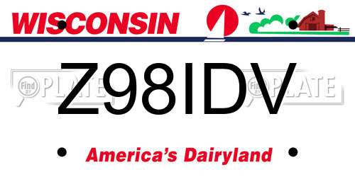 Z98IDV Wisconsin License Plate