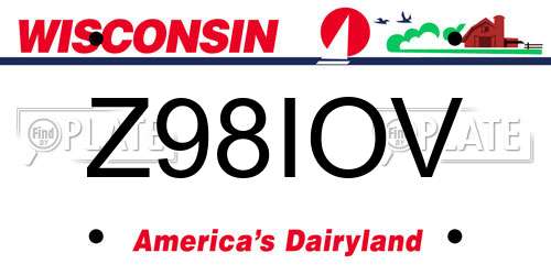 Z98IOV Wisconsin License Plate