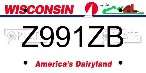 Z991ZB Wisconsin License Plate