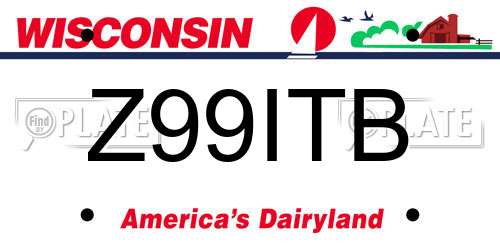 Z99ITB Wisconsin License Plate