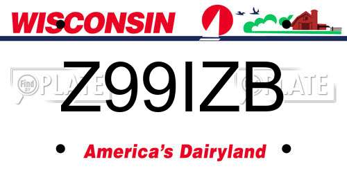 Z99IZB Wisconsin License Plate