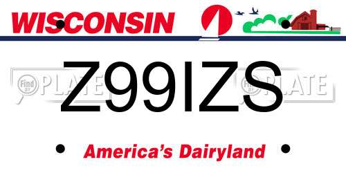 Z99IZS Wisconsin License Plate