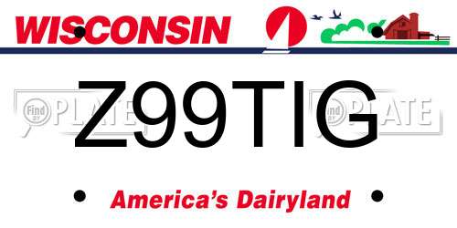 Z99TIG Wisconsin License Plate