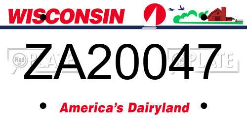 ZA20047 Wisconsin License Plate