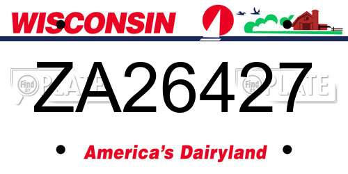 ZA26427 Wisconsin License Plate