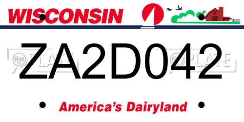 ZA2D042 Wisconsin License Plate