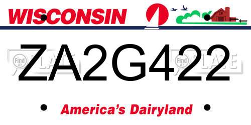 ZA2G422 Wisconsin License Plate