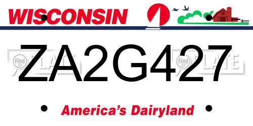 ZA2G427 Wisconsin License Plate