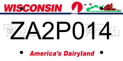 ZA2P014 Wisconsin License Plate