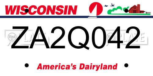 ZA2Q042 Wisconsin License Plate