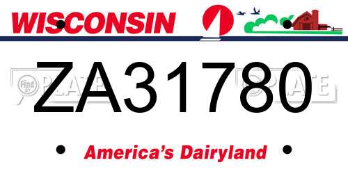 ZA31780 Wisconsin License Plate