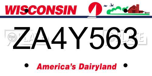 ZA4Y563 Wisconsin License Plate