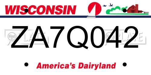 ZA7Q042 Wisconsin License Plate