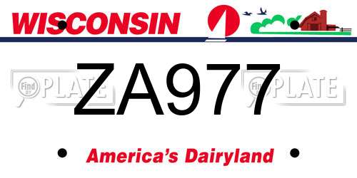 ZA977 Wisconsin License Plate