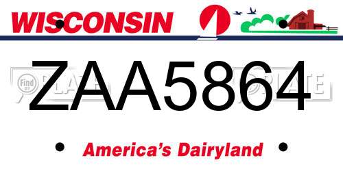 ZAA5864 Wisconsin License Plate