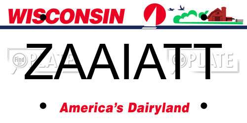 ZAAIATT Wisconsin License Plate