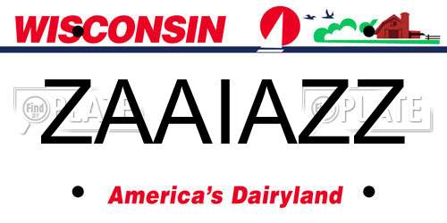 ZAAIAZZ Wisconsin License Plate