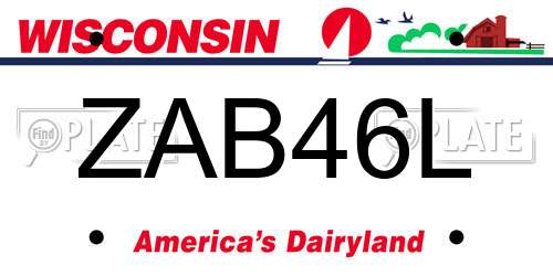 ZAB46L Wisconsin License Plate