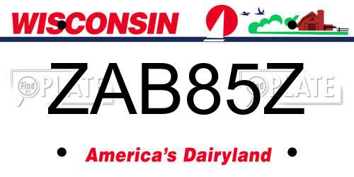 ZAB85Z Wisconsin License Plate
