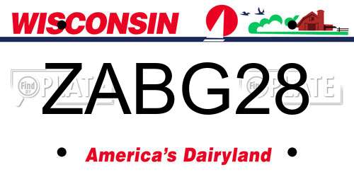 ZABG28 Wisconsin License Plate