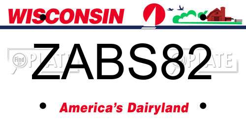 ZABS82 Wisconsin License Plate