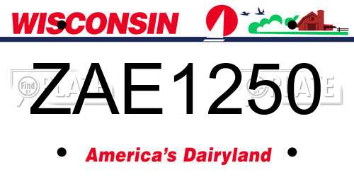 ZAE1250 Wisconsin License Plate