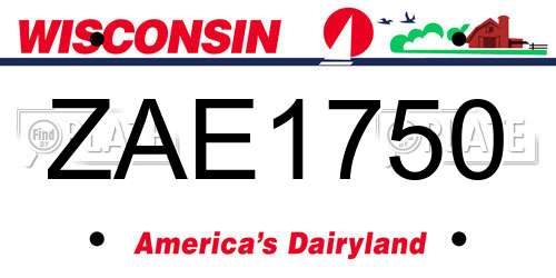 ZAE1750 Wisconsin License Plate