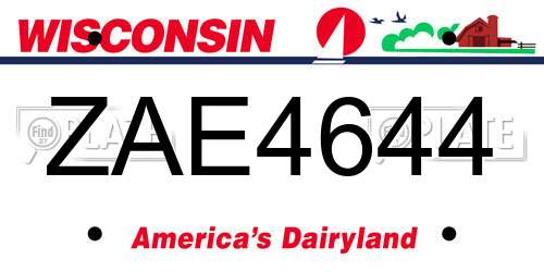 ZAE4644 Wisconsin License Plate