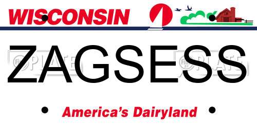 ZAGSESS Wisconsin License Plate