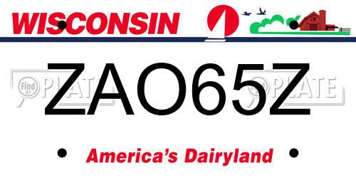 ZAO65Z Wisconsin License Plate