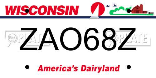 ZAO68Z Wisconsin License Plate