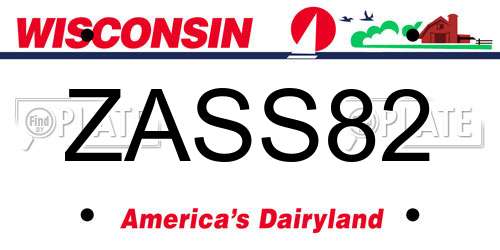 ZASS82 Wisconsin License Plate