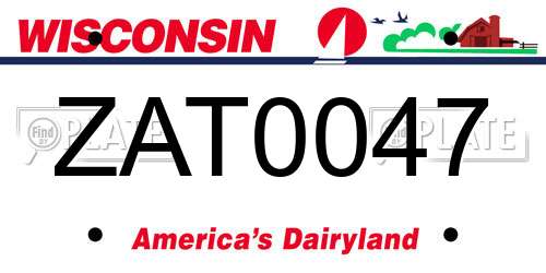ZAT0047 Wisconsin License Plate
