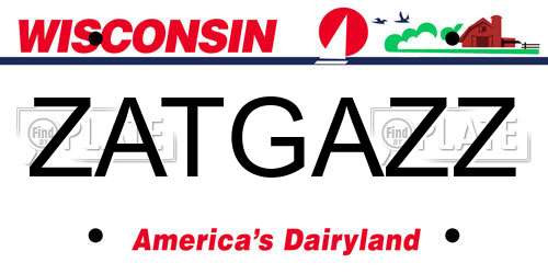 ZATGAZZ Wisconsin License Plate