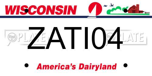 ZATI04 Wisconsin License Plate