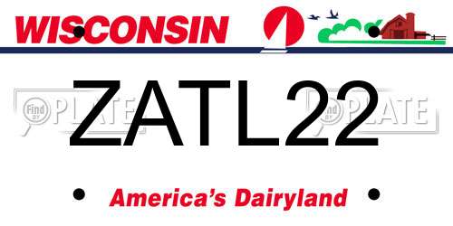 ZATL22 Wisconsin License Plate
