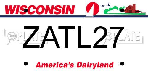 ZATL27 Wisconsin License Plate
